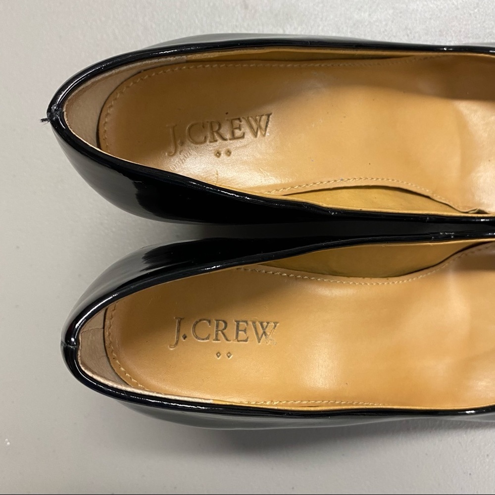 J Crew Factory Patent Leather Black Wedge Heel 7.5 - Picture 7 of 7